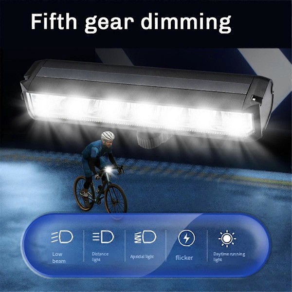 LED-frontlys for elektrisk sparkesykkel 4000mAh Vanntett lommelykt USB-lading Sykkel Lampe 2024THO