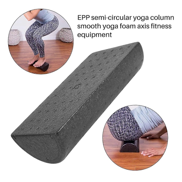 1 Par 30 cm Halvsirkelformet Skumrulle for Yoga Pilates Sport Treningsutstyr Balansepute Yogablokker