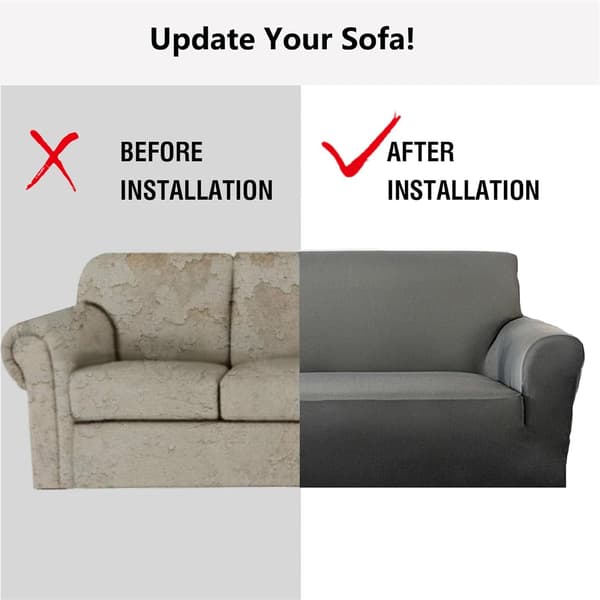 High-elastic sofa cover with skirt and ruffle for L-shaped and corner sofas (green, 3-seater)