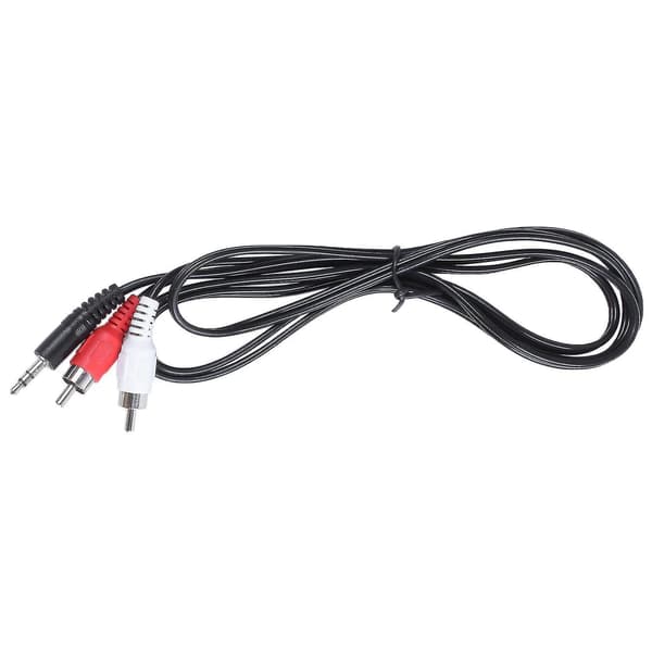 3,5 mm hodetelefonplugg til 2 x RCA AV lydkabel