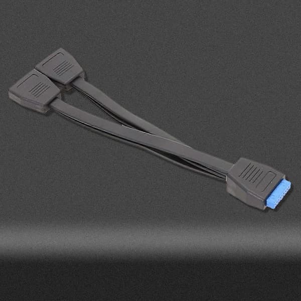 USB 3.0 19-Pin Header 1 til 2 Splitter Bundkort Kabel Ingen Rod Mere 20CM