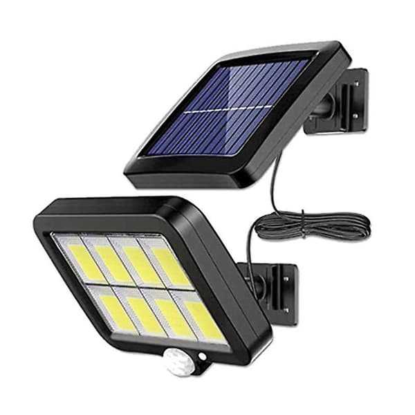 2-pack 2000 Lumen 160 Solcellslampor för vägg IP65 Vattentät Trådbunden Rörelsesensor Säkerhetsbelysning 360 D