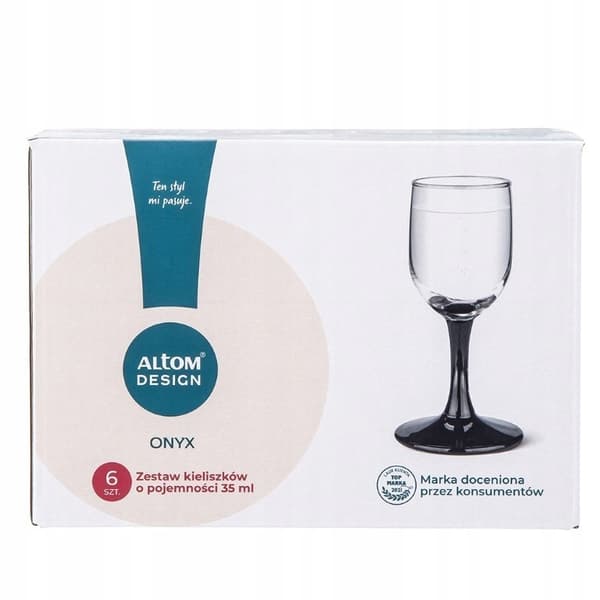 Sorte shotglas til likør og vodka 35 ml 6 stk