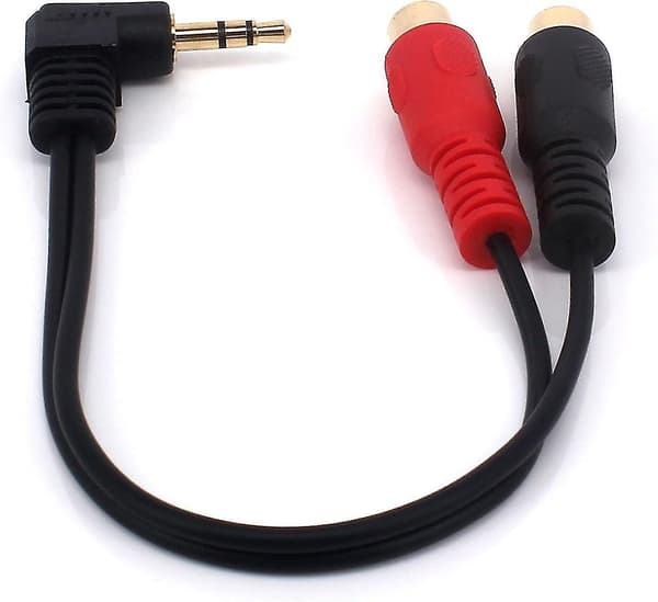 RCA Jack Adapterkabel, gullbelagt 90 grader