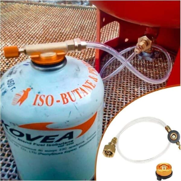 Gaspatronadapter til udendørs gasovne. Til camping og camping. Dyseadapter til LPG, flad cylinder, flaskeadapter.