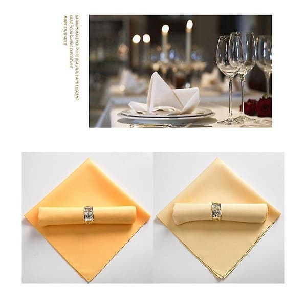 10 stk. 48x48cm Polyester Dugstofservietter til Restaurant Bryllup, Champagne Farve