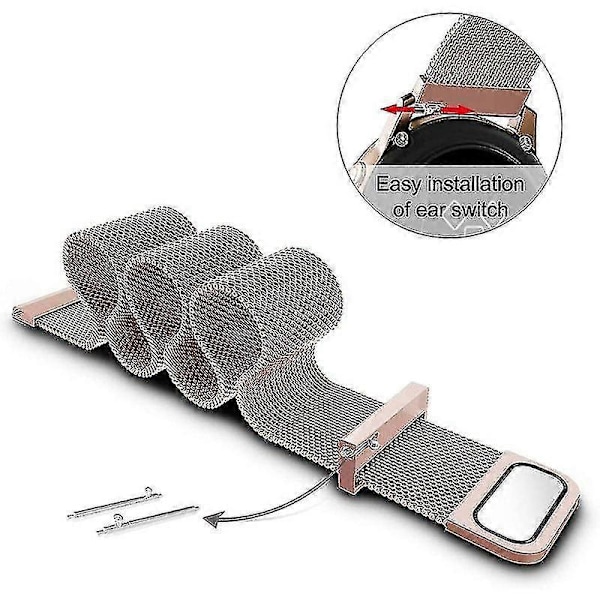 Udskiftningsrem i mesh med magnetisk lukning til Garmin Vivomove Style/garminmove Style Smart Watch (20 mm)