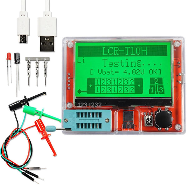 Multimeter Transistor Tester TFT Diode Triode Kapasitansmåler LCR ESR NPN PNP MOSFET LCR-T7 T1 T