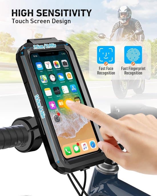 Universal Waterproof 360° Rotating Phone Holder for Motorcycle & Bicycle, 5.5-6.8 Inch