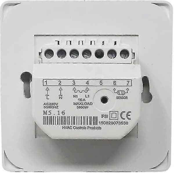 Manuell Golvvärmetermostat 220v 16a, Elektrisk Golvvärmecontroller Mekanisk Rumstermostat Med Golvsensorprob 1st