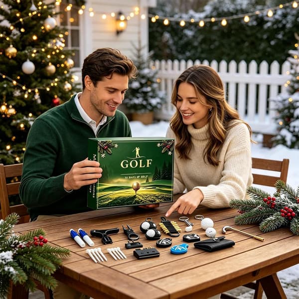 Golf-julekalender 2026 – 24-dages julekalender med golftilbehør, julegave til golfspillere