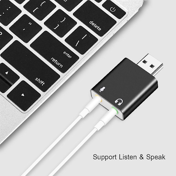 Extern USB-ljudkort till Jack 3,5 mm-konverterare för headset och mikrofonadapter