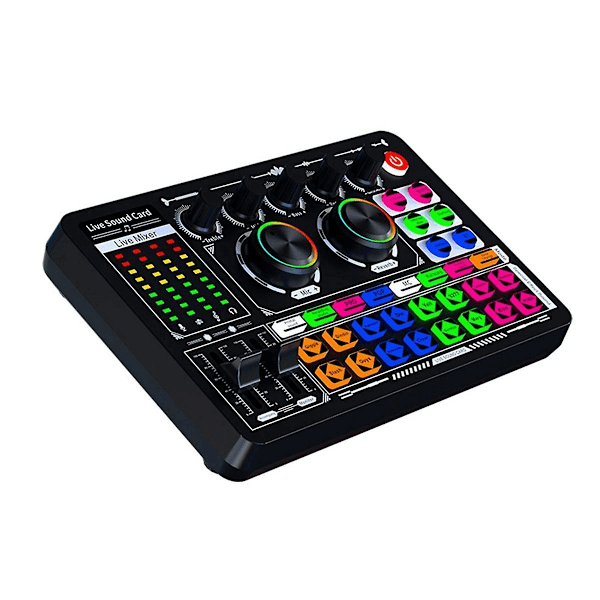 F996 Engelsk Lydkort Mikser Bluetooth Lydkort Audio Mikrofon Multifunksjonell Praktisk Live
