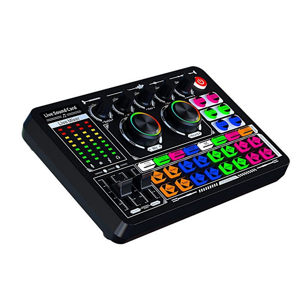 F996 Engelska Ljudkort Mixer Bluetooth Ljudkort Audio Mikrofon Multifunktionell Praktisk Live