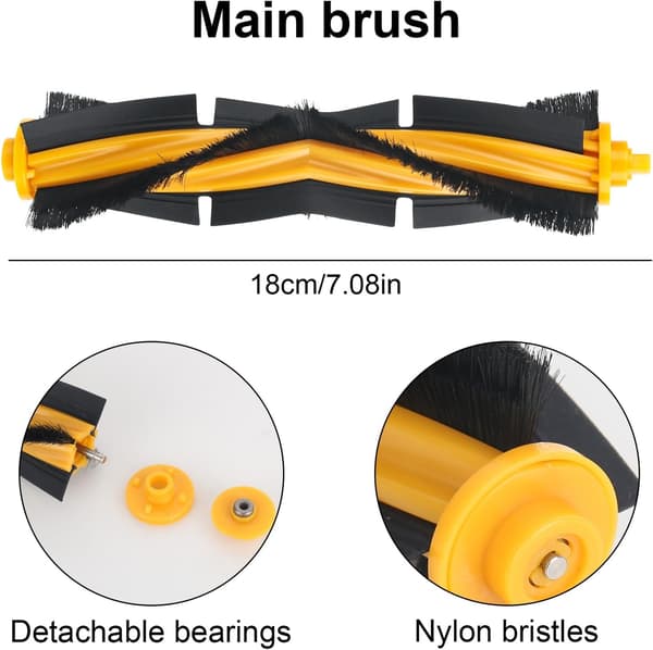 Ecovacs Deebot N8 Series Replacement Main Brush Set (2-pack) for Enhanced Cleaning, Compatible with Multiple Models