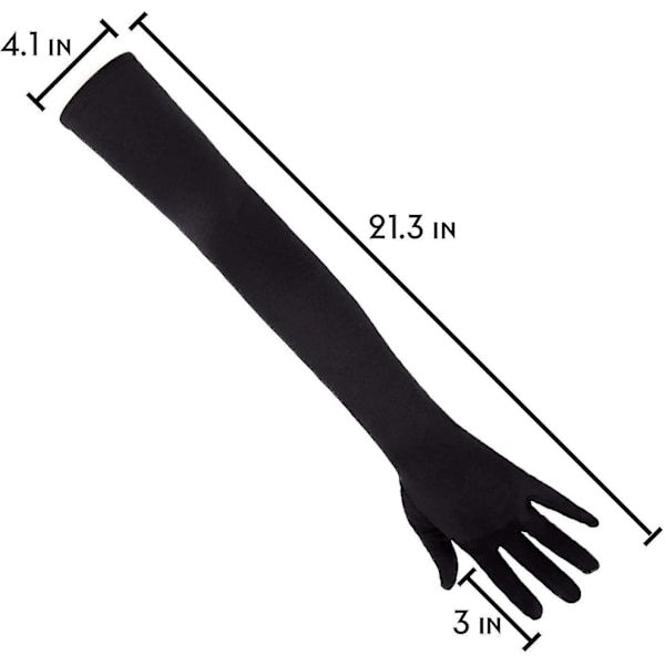 Långa Armbågslånga Satinhandskar, 21\" Stretchiga 1920-tals Operahandskar Kvällsfest Danshandskar, Lätt att Använda
