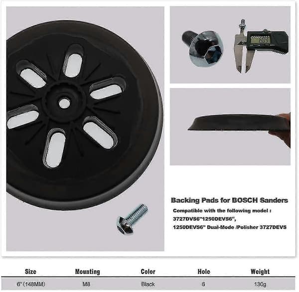 150 mm Slibeskive - Til Bosch Gex 150 Ac, Pex 15 Ae, Gex 150 Turbo Excentrisk Slibemaskine