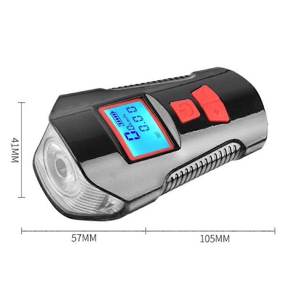 Polkupyörän valo USB Ladattava Pyöräilyvalo 120dB Äänimerkillä 4 Valotilaa Vedenpitävä Polkupyörän Etuvalo Pyöräilyyn