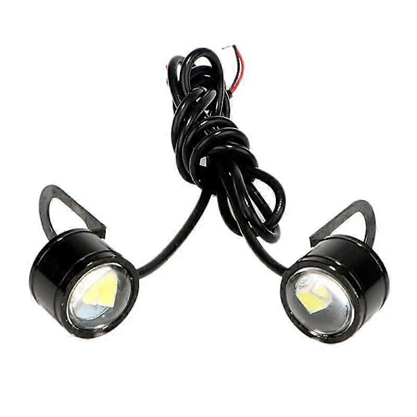 2 st Vita LED Motorcykel Strålkastare Spotlight Körljus Varselljus Lampa