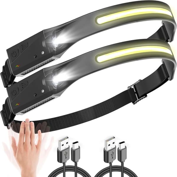 Hodelykt - Ultrakraftig LED - USB Oppladbar - Bevegelsessensor - Vanntett