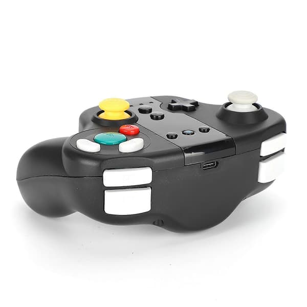Trådløs Bluetooth Game Controller NFC Bevægelsessensor Dual Motor Gamepad Grip til Switch (Sort farveæske)