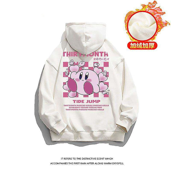 Barn Lovely Star Kirby Hoodies Tecknad Pojkar Flickor Kirby Tryckt Sweatshirt Långärmad Plysch Pullover Barnkläder Present