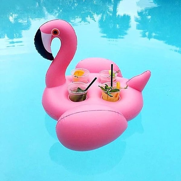 Puhallettava kelluva juomateline, Flamingo-lasinaluset 4 reiällä