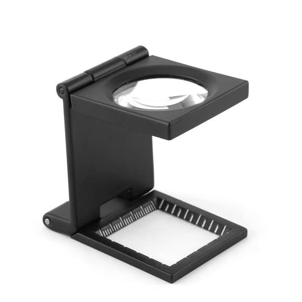 Fällbar lupp, 10x förstoring, mini trippelfällbar bärbar handlupp med skala, bärbart zinklegeringsglas, textilier, optik