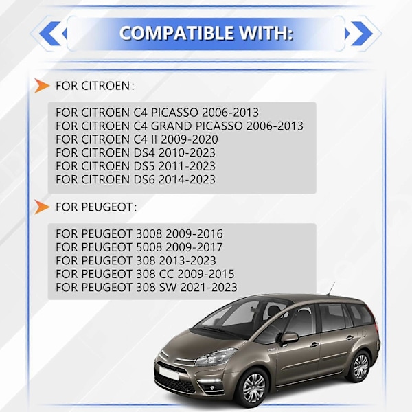 For Peugeot 3008/5008 308 Citroen C4 Picasso Grand C4 II DS4 DS5 DS6 Elektronisk Parkeringsbrems Håndbremsbryter Direkte Erstatning