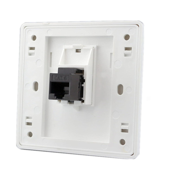 At6 Gigabit Rj45 Lan Kaksikanavainen Verkkopistorasia, Suora Etuosan Internet-virtapistorasia, 86x86mm (lan X 2)