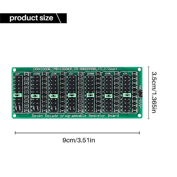 7 Dekade 1R - 9999999R Programmerbar SMD Modstand Slide Modstandskort Trin Nøjagtighed 1R 1% 1/2 Watt