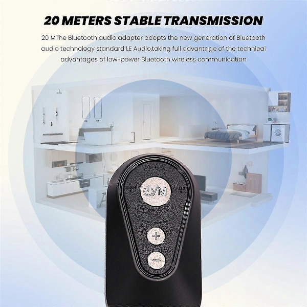 Bluetooth 5.4 Trådløs Sender Mottaker Adapter LC3 Audio Auracast Bluetooth 5.4 Adapter for Hodetelefon TV Bil
