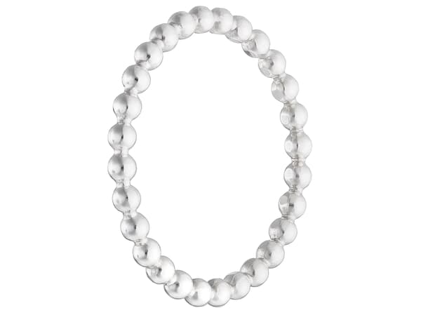 Liten sølv antistressring 2 mm tynn kule 13