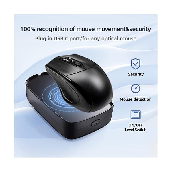 Mover Mouse Musebevægelsessimulator med ON/OFF-knap til computeraktivering, holder pc'en aktiv