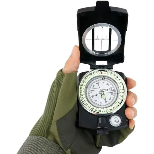 Multifunctional Black Metal Compass, High-Precision Luminous Compass, Accurate American Compass, Versatile, with Pointer.