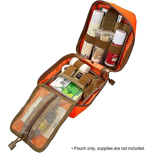 Lixada Första Hjälpen Kit MOLLE Första Hjälpen Väska med Nödöverlevnadsartiklar Taktisk Första Hjälpen Set(Orange)