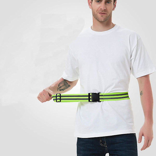 Reflekterande bälte med hög synlighet, elastiskt löpbälte med reflex, neonreflexbälte, justerbart reflexbälte med hög energi för vuxna som joggar