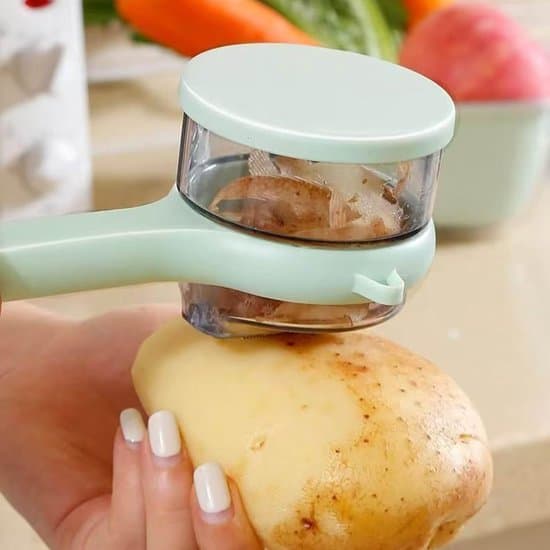 New Fruit Peeler with Container, Non-Slip Handle and Double-Sided Stainless Steel Blade, Multifunctional Vegetable Peeler