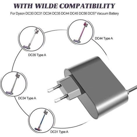 Dyson-laddare kompatibel med DC30 DC31 DC34 DC35 DC44 DC45 DC56 DC57 - 16.75V/24.35V Dyson dammsugarbatteri