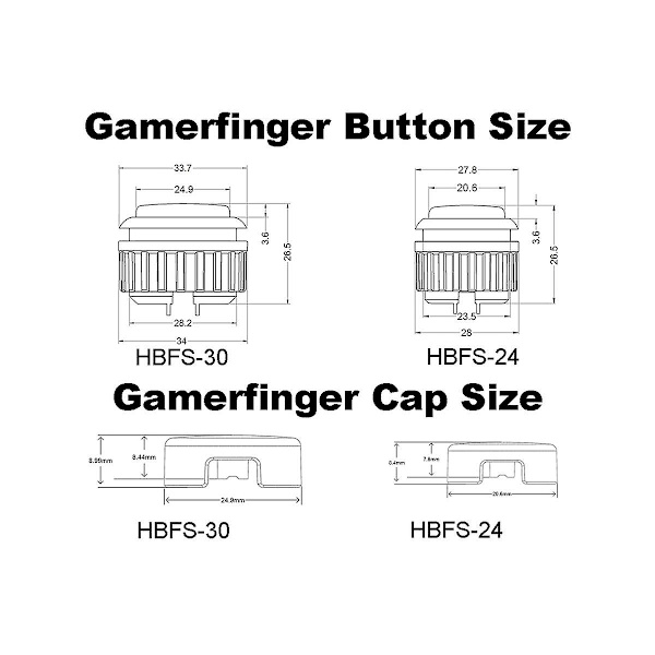 12 stk. Erstatningsknapper for Gamerfinger Mekanisk Trykknapphette for Cherry Mx Bryterehette