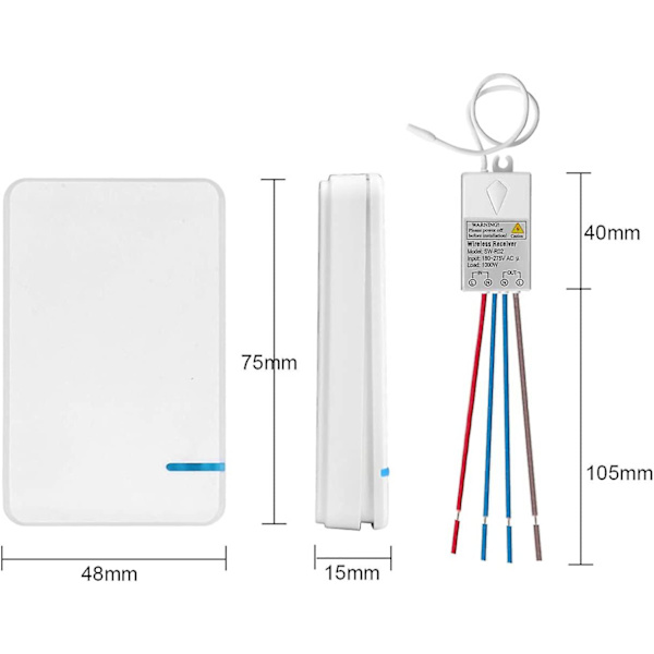 Mini Langaton Kytkin Vastaanottimella Ja Led-näytöllä - Ulkokäyttöön 400 M Ja Sisäkäyttöön 40 M - Nopea Päälle/Pois - Ilman Kaapelin Asennusta - Rf 433 Mhz