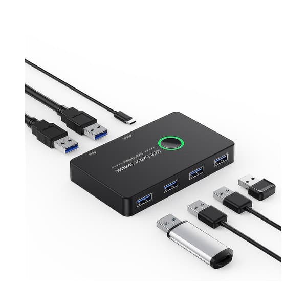 USB KVM Switch USB 3.0 KVM USB Switcher for Tastatur Mus Skriver Mi Boks 2PC Portdeling 4 stk Dev