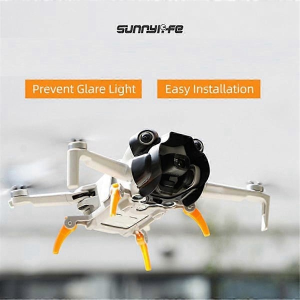 Motljusskydd för Mini 4 Pro Gimbal Skydd Anti-Lins Solskydd Multifunktionella Tillbehör, svart
