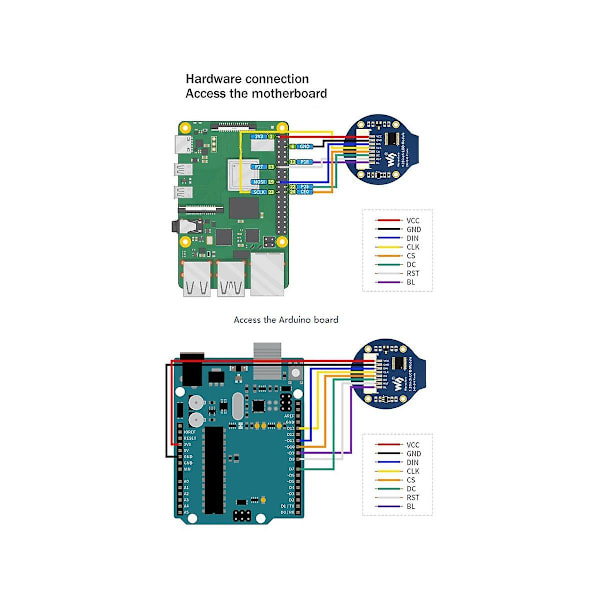 1,28 Tums Cirkelformad LCD-Skärmmodul 240x240 Pixlar SPI-Kommunikation LCD-Utbyggnadskort