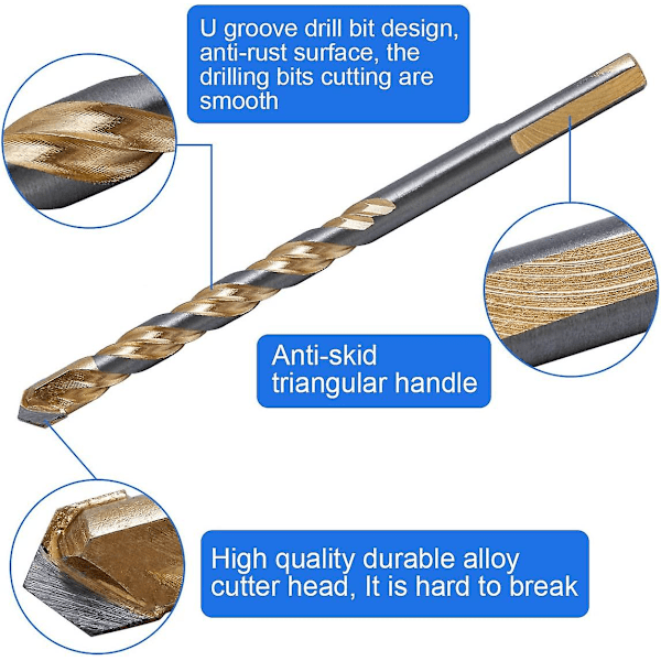 6-pack glasborr 3 x 6 mm, 8 mm 10 mm 12 mm keramikborr keramikborr för glasplattor marmor