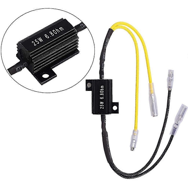 2x Motorcykel Belastningsdekoder Modstand til LED Blinklys Reparation 25W 6.8Ohm