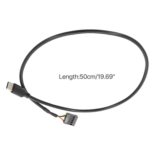 USB 9-nastainen uros - Emolevä USB C -uros -sovitinjatkokaapeli Type C -kaapeli