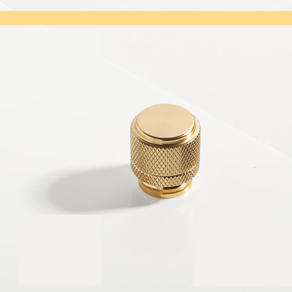 3-piece Cabinet Handle Set, 2.5 cm Cabinet Knobs, Gold Knurled Drawer Pulls (Gold).