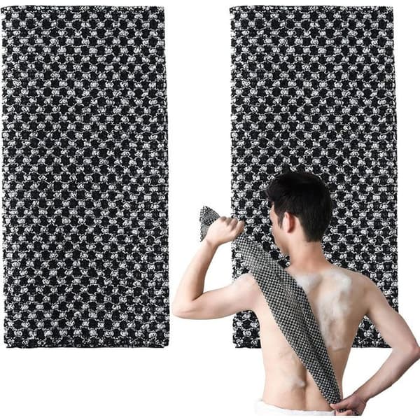 Extra lång exfolierande ryggtvätt - 2-pack - Svart