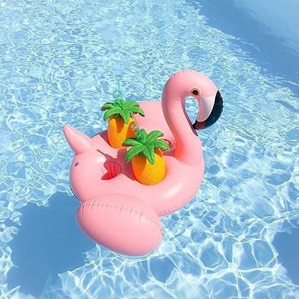Puhallettava kelluva juomateline, Flamingo-lasinaluset 4 reiällä